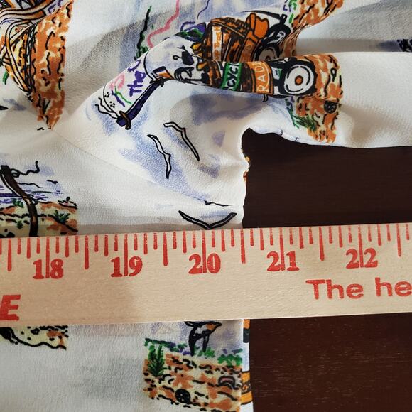 Vtg Tango NWT Womens Tropical Silk Button Shirt Sz S Hawaiian Surf Beach Resort - Picture 14 of 15